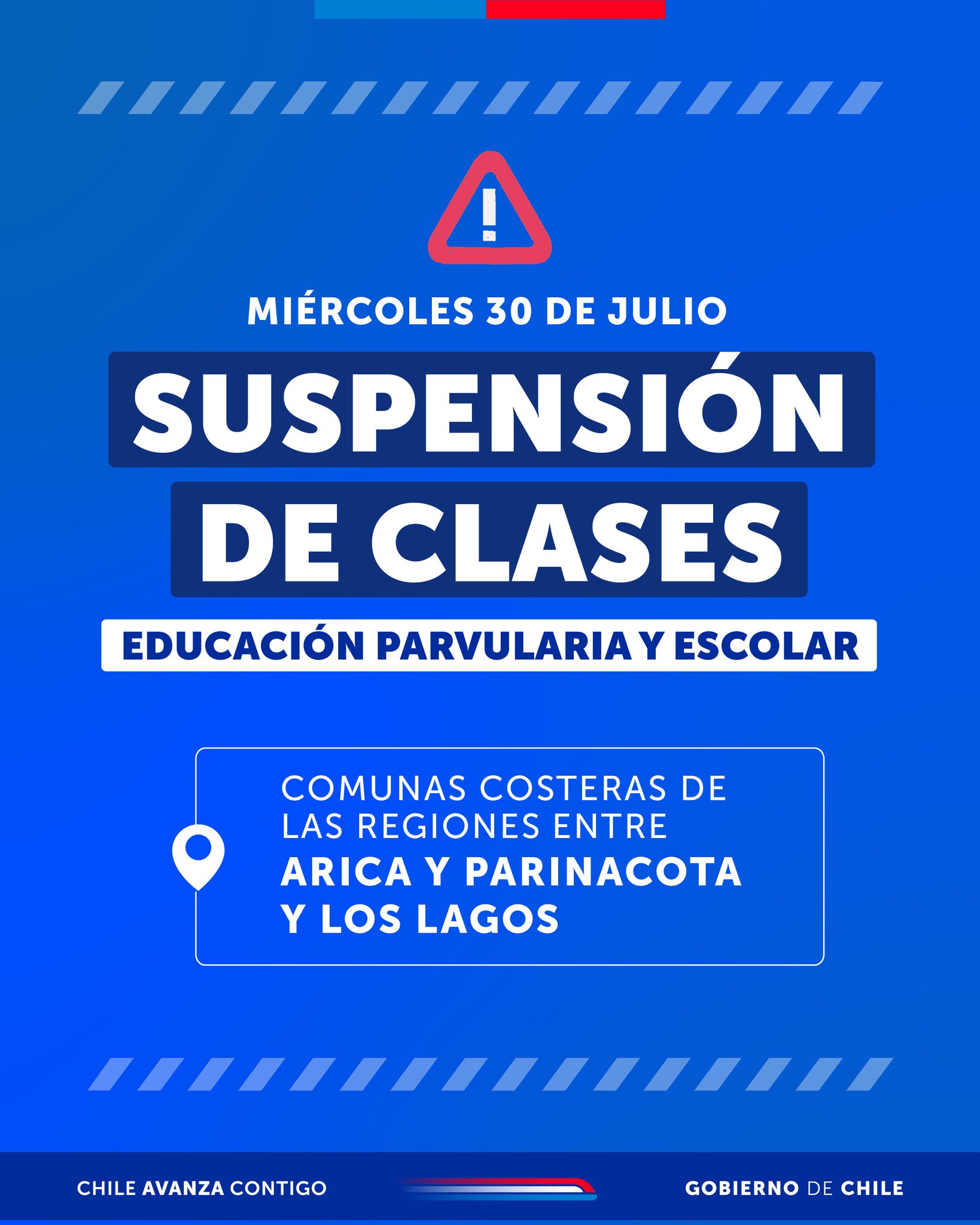 Tras Cogrid Nacional, las autoridades de Gobierno informaron Estado de Alerta desde la Región de Arica y Parinacota hasta la Región de Los Lagos