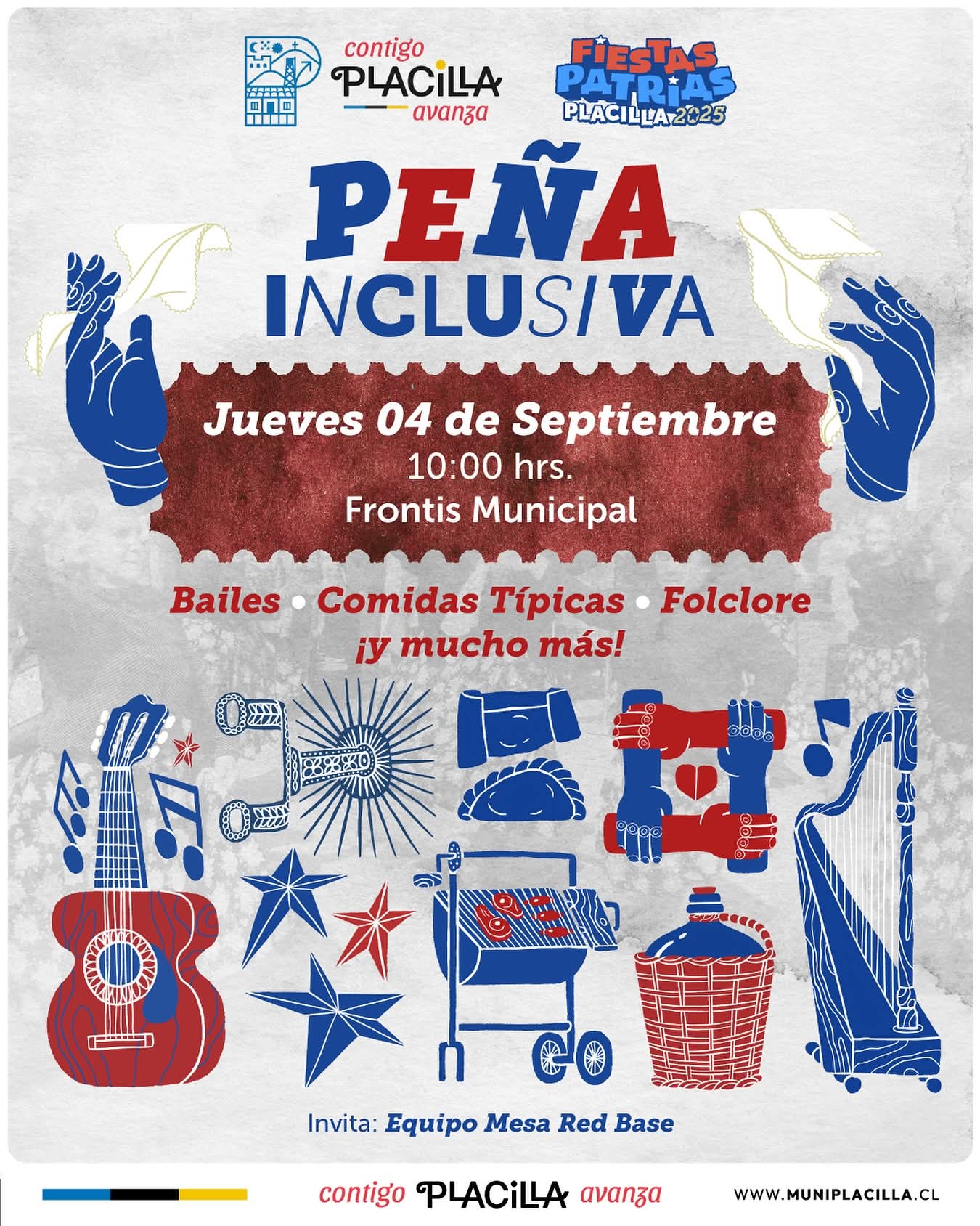 El Jueves 04 de septiembre se realizará la ya clásica Peña Folclórica Inclusiva de Placilla