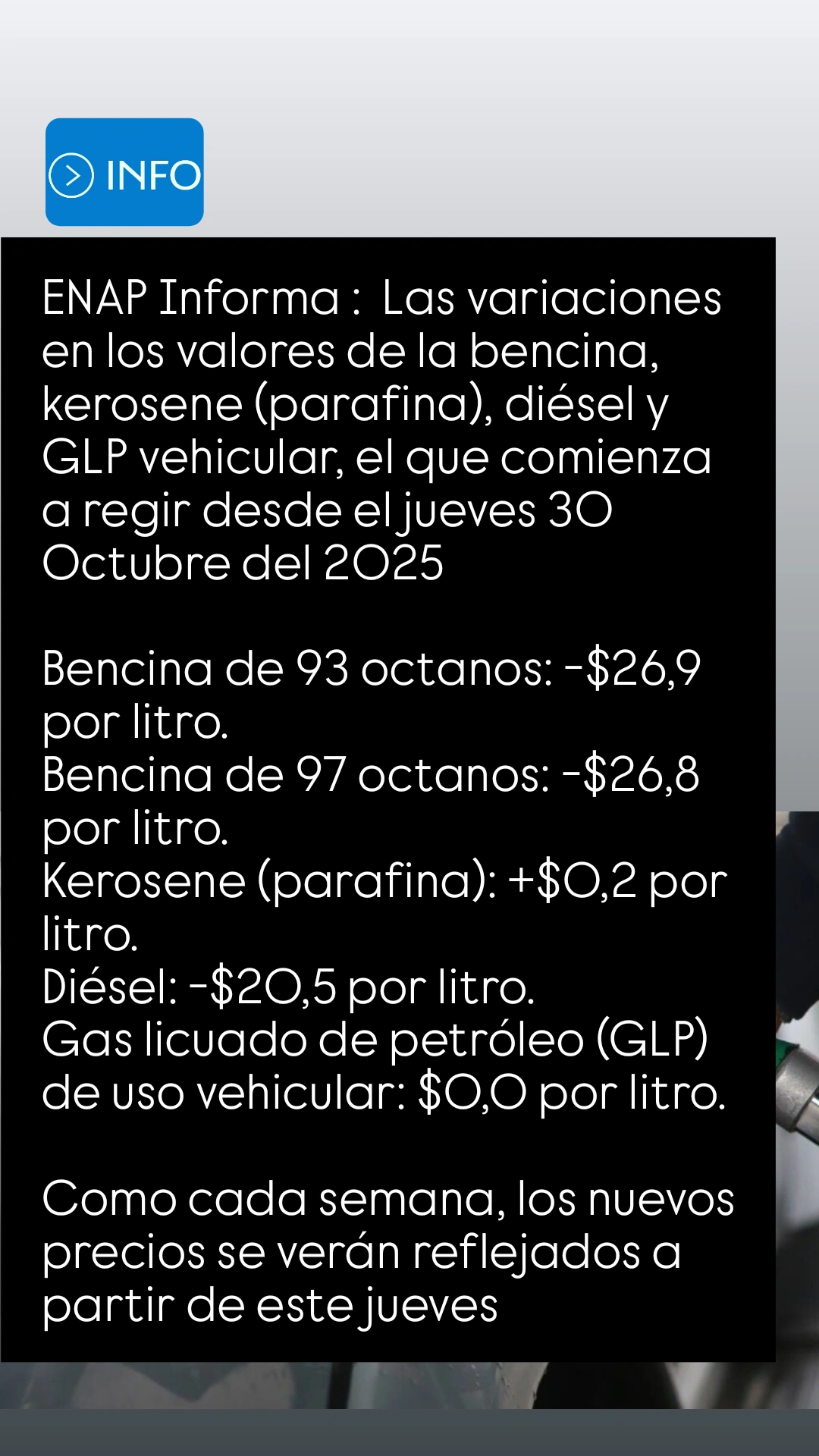 Las bencinas caen antes del fin de semana largo y dan un respiro al bolsillo
