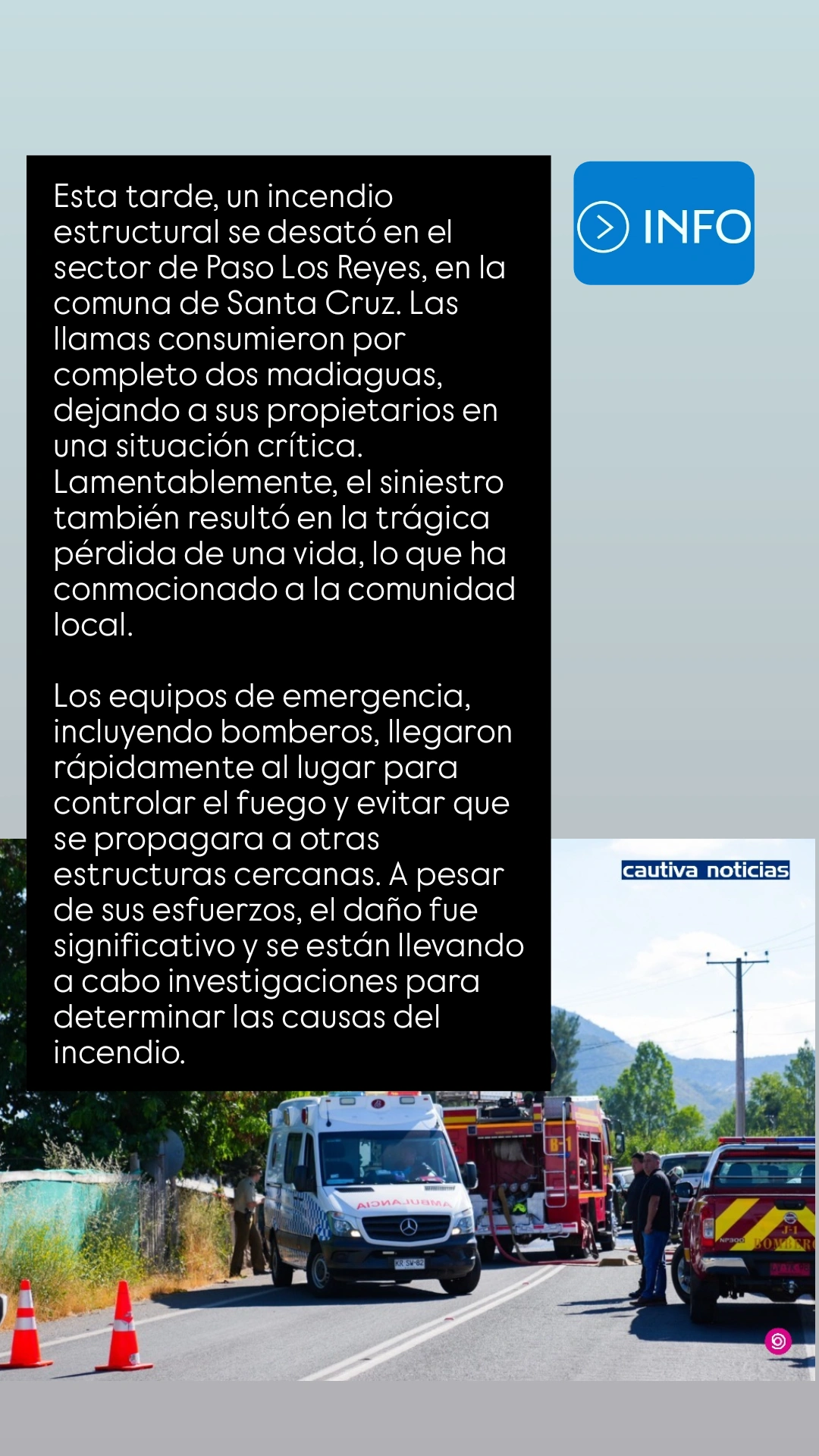 Incendio Estructural  en el sector de paso los Reyes