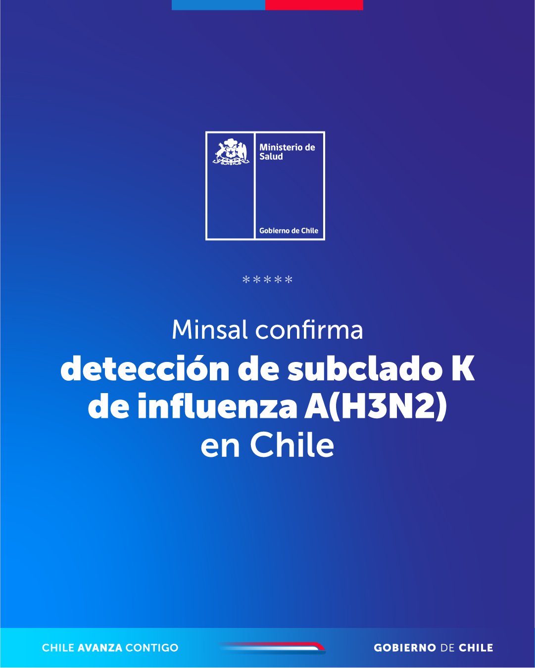 Minsal confirma detección de subclado K de influenza A(H3N2) en Chile