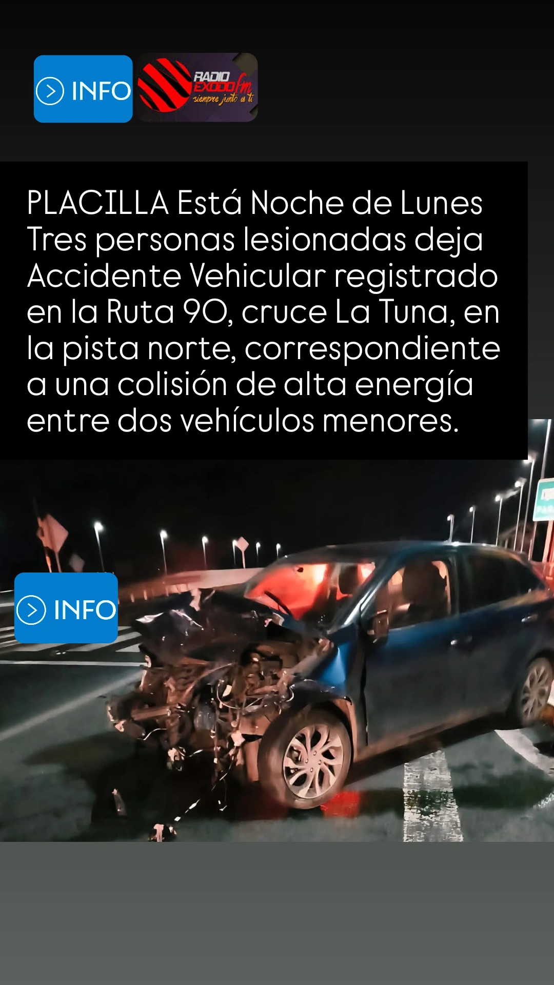 Placilla está Noche hubo Accidente Vehicular