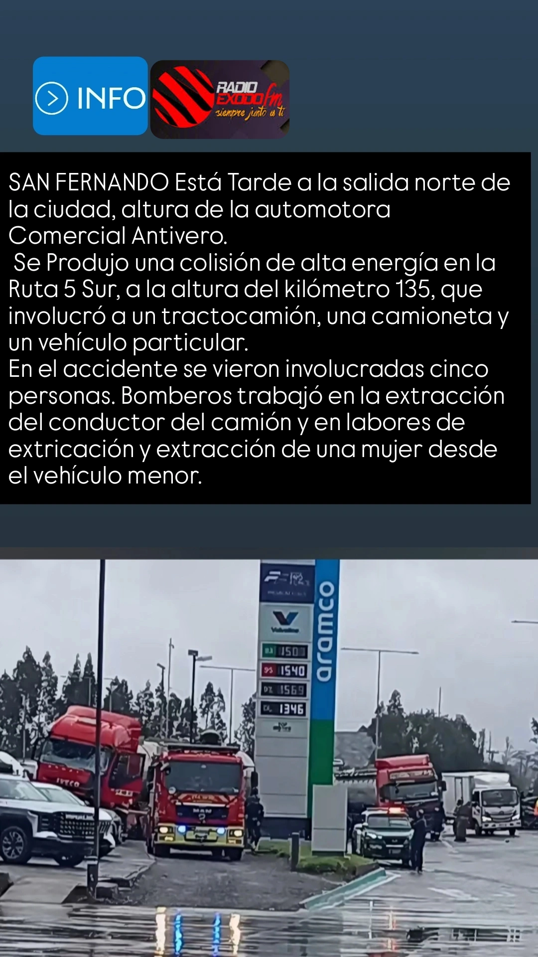 Grave Accidente Vehicular  al salida Norte de San Fernando